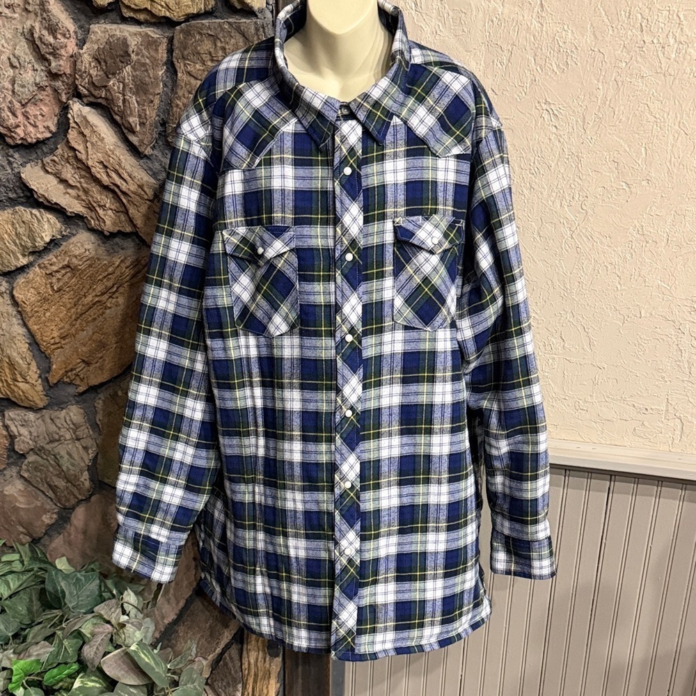 Blue and Green Plaid Button-Up S hirt